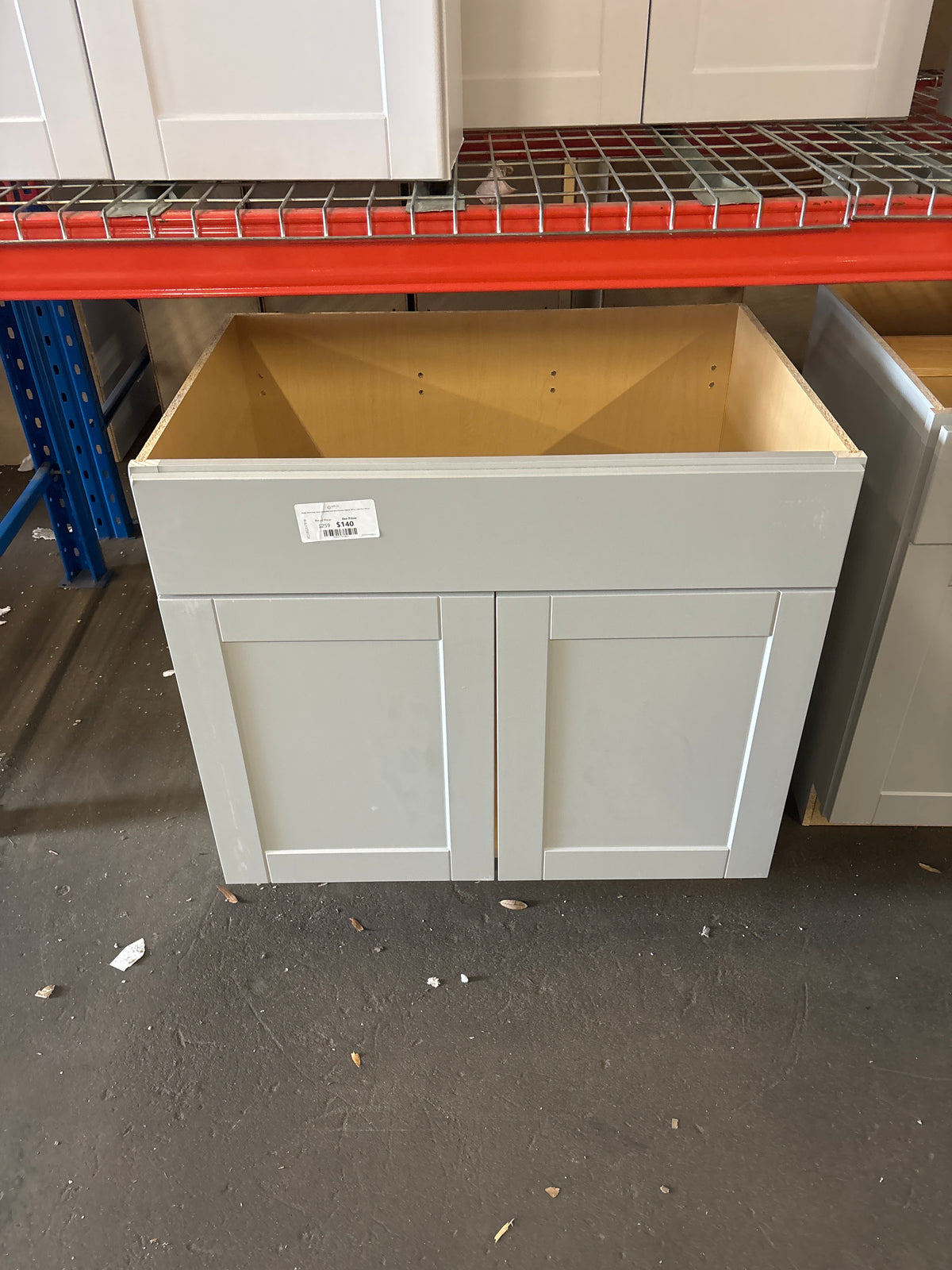 Shaker Dove Gray Stock Assembled Sink Base Kitchen Cabinet (36 in. x 34.5 in. x 24 in.)
