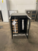 24 in. Dual Zone 19-Wine Bottle & 57-Can Beverage & Wine Cooler with removable Shelves & Child Lock in Stainless Steel