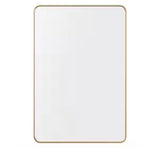 24 in. W x 36 in. H Gold Vanity Rectangle Wall Mirror Aluminum Alloy Frame Bathroom Mirror