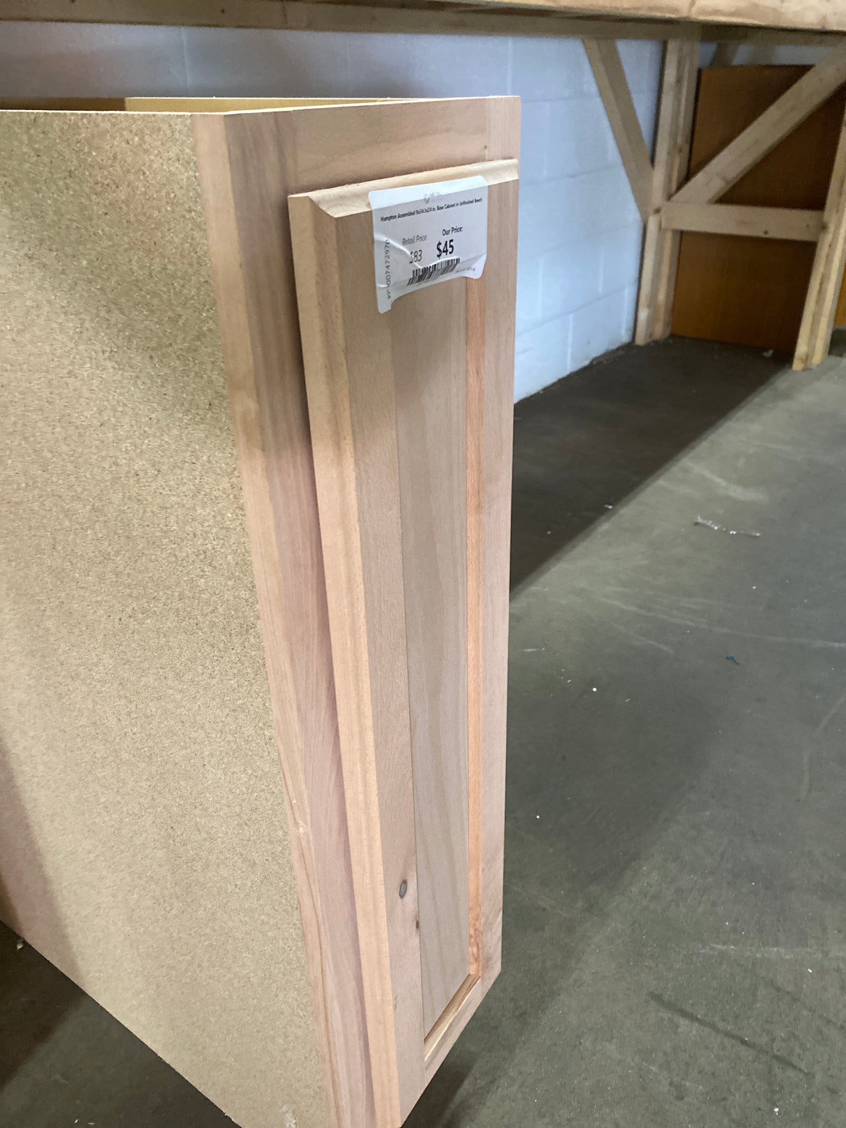 Hampton Assembled 9x34.5x24 in. Base Cabinet in Unfinished Beech