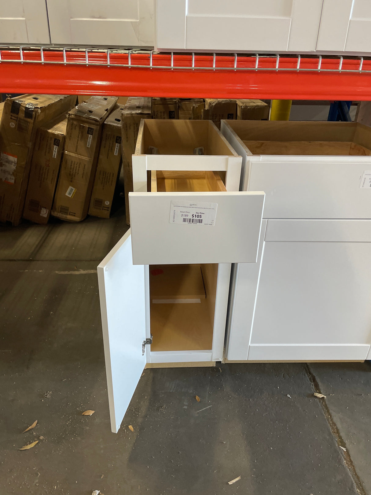 Shaker Satin White Stock Assembled Base Kitchen Cabinet with Ball-Bearing Drawer Glides (12 in. x 34.5 in. x 24 in.)