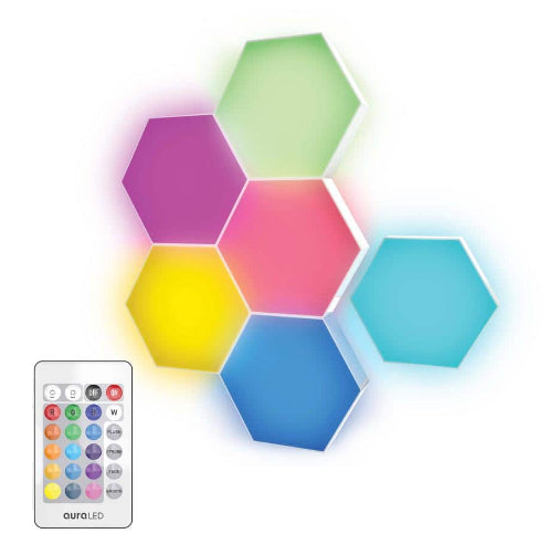 Aura LED Hex Glow Battery Operated Light (6-Pack)