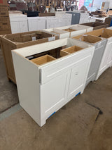 Everdean 37 in. W x 19 in. D x 34 in. H Single Sink Freestanding Bath Vanity in White without Top