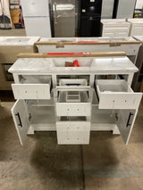 Doveton 48 in. W x 19 in. D x 34 in. H Single Sink Bath Vanity in White with White Engineered Marble Top