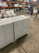 30 in. W x 19 in. D x 33 in. H Single Sink Freestanding Bath Vanity in Pearl Gray with White Cultured Marble Top