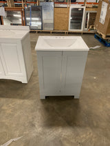 24 in. W x 19 in. D x 33 in. H Single Sink Freestanding Bath Vanity in Pearl Gray with White Cultured Marble Top