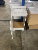 19 in. W x 18 in. D x 34 in. H Single Sink Freestanding Bath Vanity in White with White Cultured Marble Top