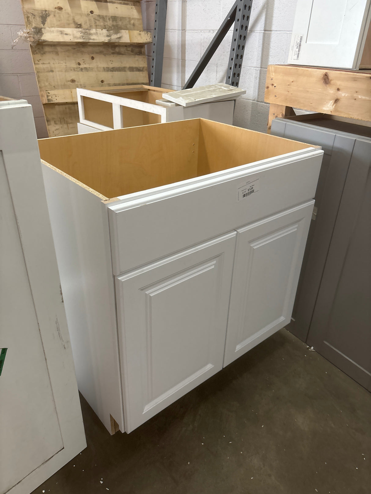 Hampton 33 in. W x 24 in. D x 34.5 in. H Assembled Sink Base Cabinet in Satin White