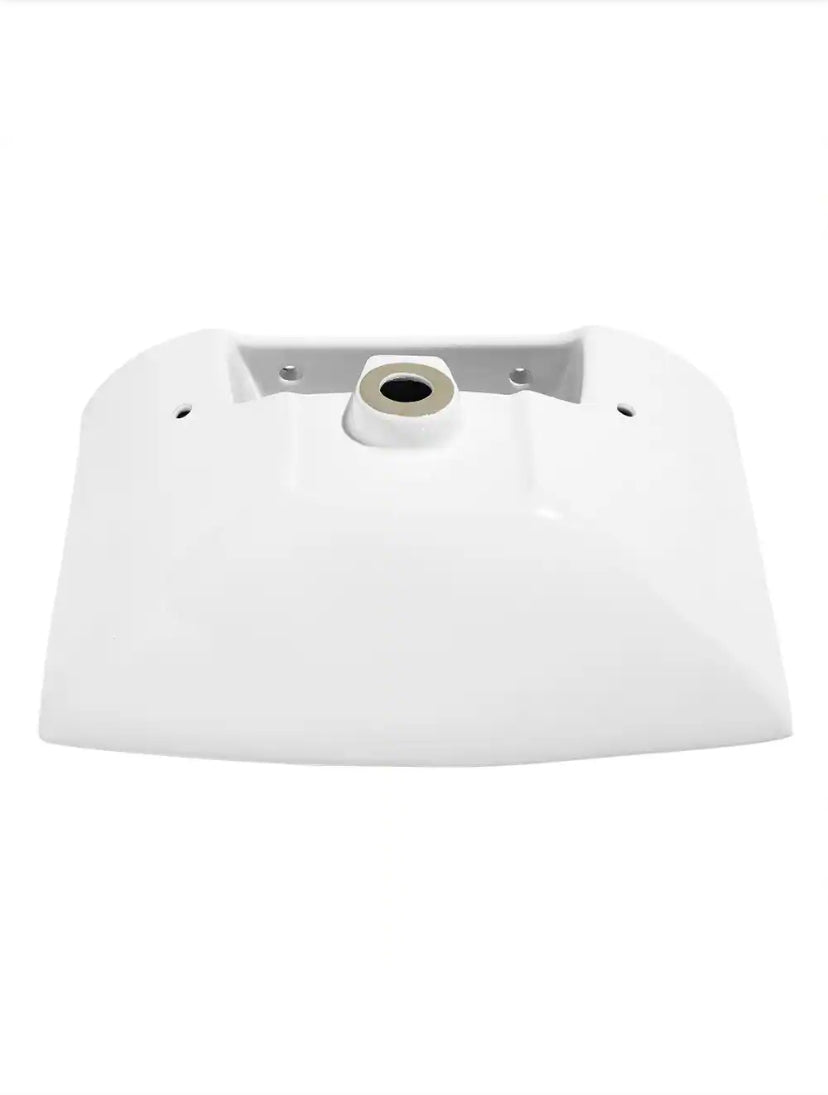 Sublime Pedestal Bathroom Ceramic Vessel Sink Round Single Faucet Hole in White