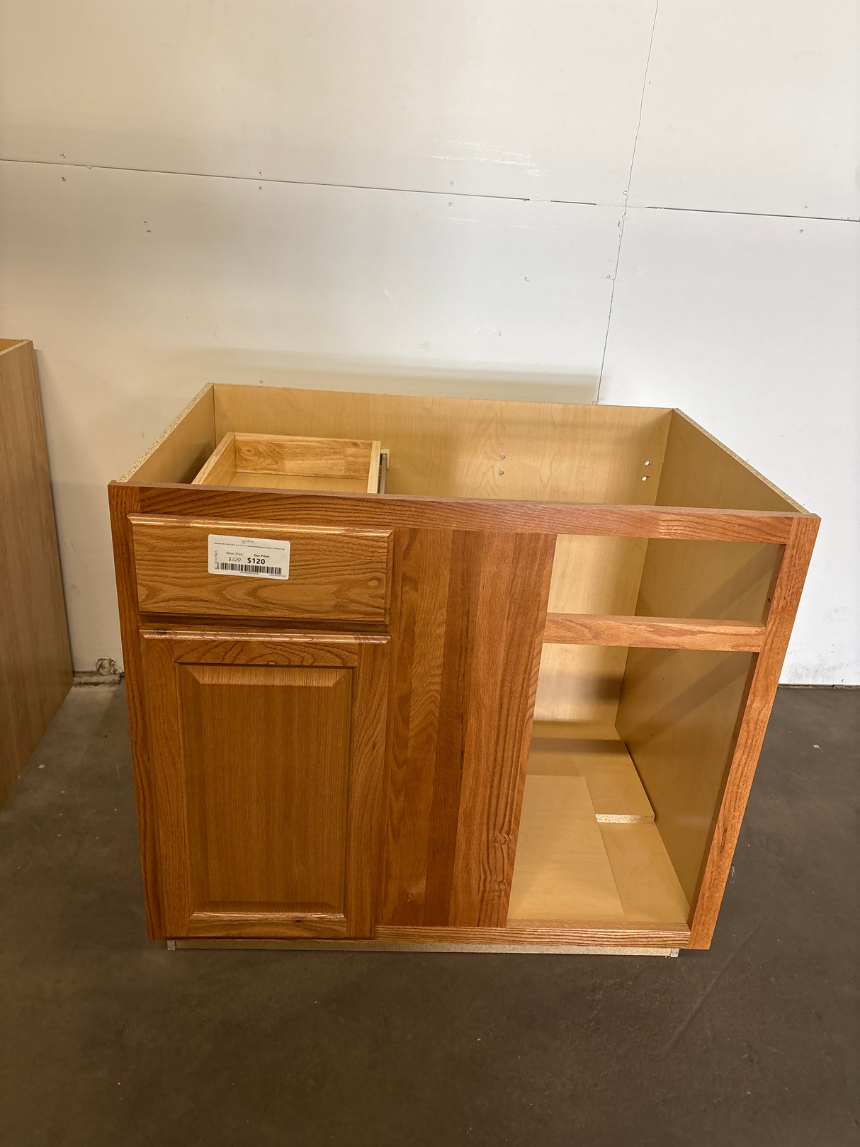 Hampton 36 in. W x 24 in. D x 34.5 in. H Assembled Blind Base Cabinet in Medium Oak