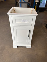 Doveton 18 in. Single Sink Compact Freestanding Bath Vanity in White with White Ceramic Top (Assembled)