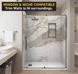 Italian Beige 32 in. x 60 in. x 84 in. Solid Composite Stone Alcove Shower Kit with Walls and White Pan Base L/R Drain