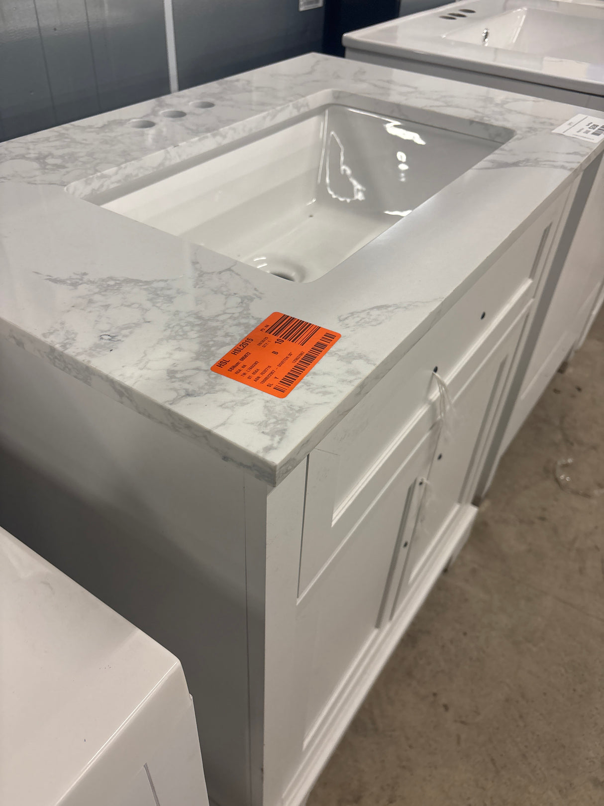 Doveton 30 in. W x 19 in. D x 34.5 in. H Single Sink Bath Vanity in White with White Engineered Stone Top