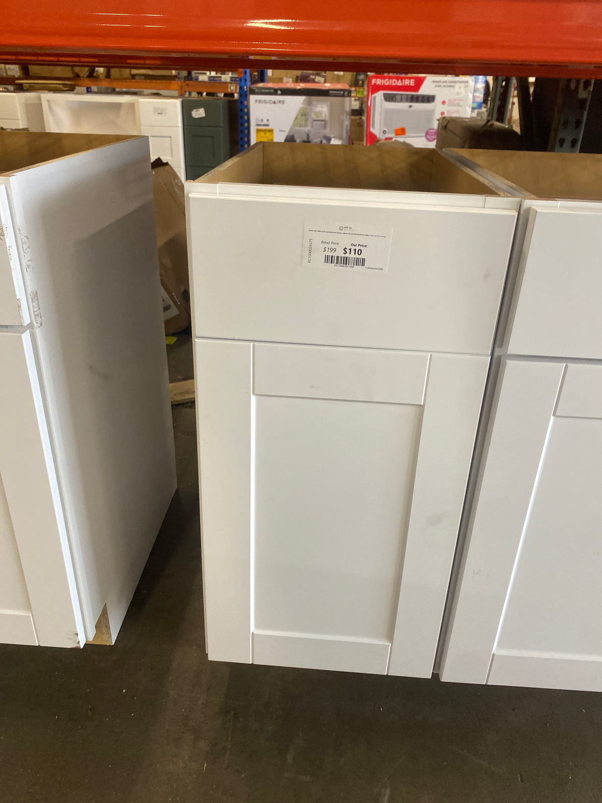 Shaker Satin White Stock Assembled Base Kitchen Cabinet with Ball-Bearing Drawer Glides (15 in. x 34.5 in. x 24 in.)