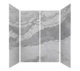 60 in. L x 36 in. W x 84 in H Glue-Up Alcove Solid Composite Stone 4-Piece Shower Wall Set in Italian Ice