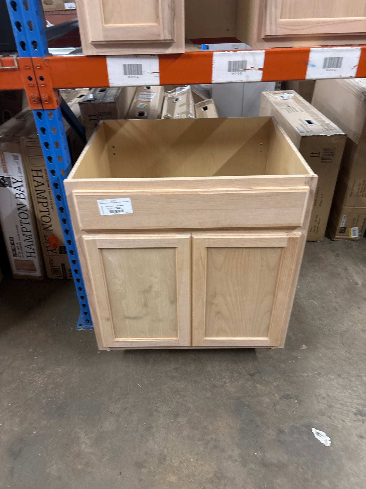 Hampton Assembled 30x34.5x24 in. Sink Base Cabinet in Unfinished Beech