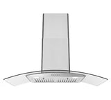 36 in. Matteo Ducted Wall Mount Range Hood in Brushed Stainless Steel with Baffle Filters,Push Button Control,LED Lights