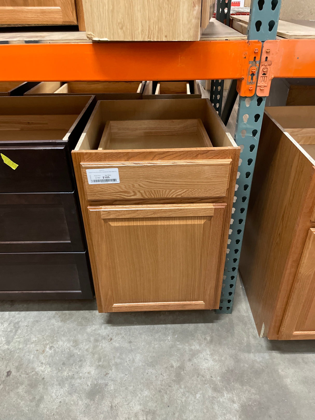 Hampton 21 in. W x 24 in. D x 34.5 in. H Assembled Base Cabinet in Medium Oak