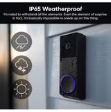 Wireless Duo Cam Video Doorbell, Battery Powered, 2K Full HD Video, 2 Cameras (People and Package), Color Night Vision