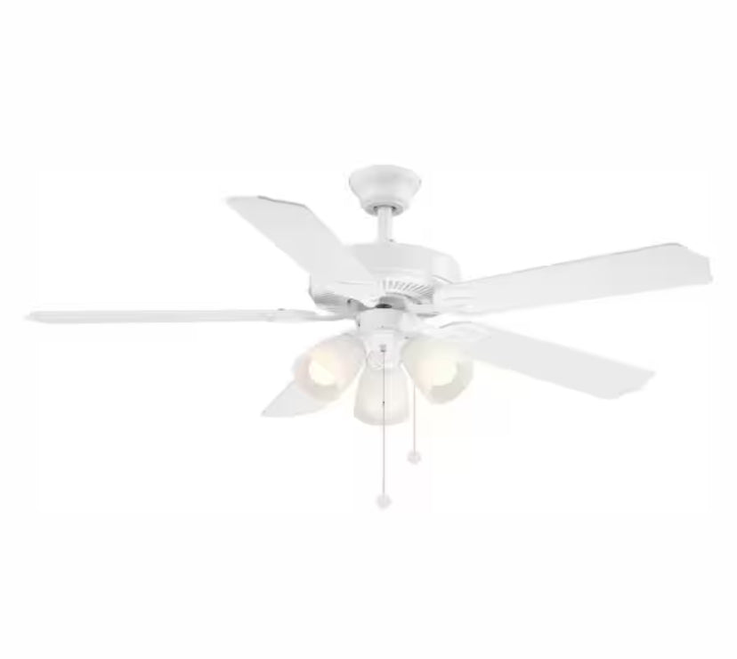 Brookhurst 52 in. LED Indoor White Ceiling Fan with Light Kit