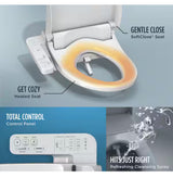 A2 Washlet Electric Heated Bidet Toilet Seat for Elongated Toilet in Cotton White