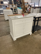 Doveton 36 in. Single Sink Freestanding White Bath Vanity with White Engineered Marble Top