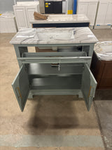 Doveton 36 in. Single Sink Sage Green Bath Vanity with White Epoxied Engineered Stone Top (Assembled)
