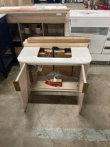 Miravaux 36 in. Single Sink Floating Flaxen Beige Bath Vanity with Engineered White Top (Assembled)