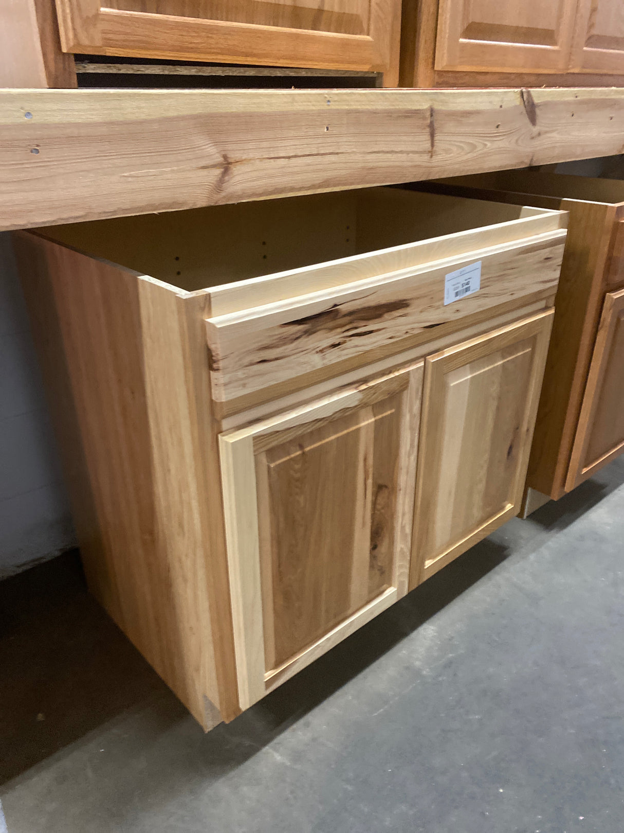 Hampton 36 in. W x 24 in. D x 34.5 in. H Assembled Sink Base Kitchen Cabinet in Natural Hickory