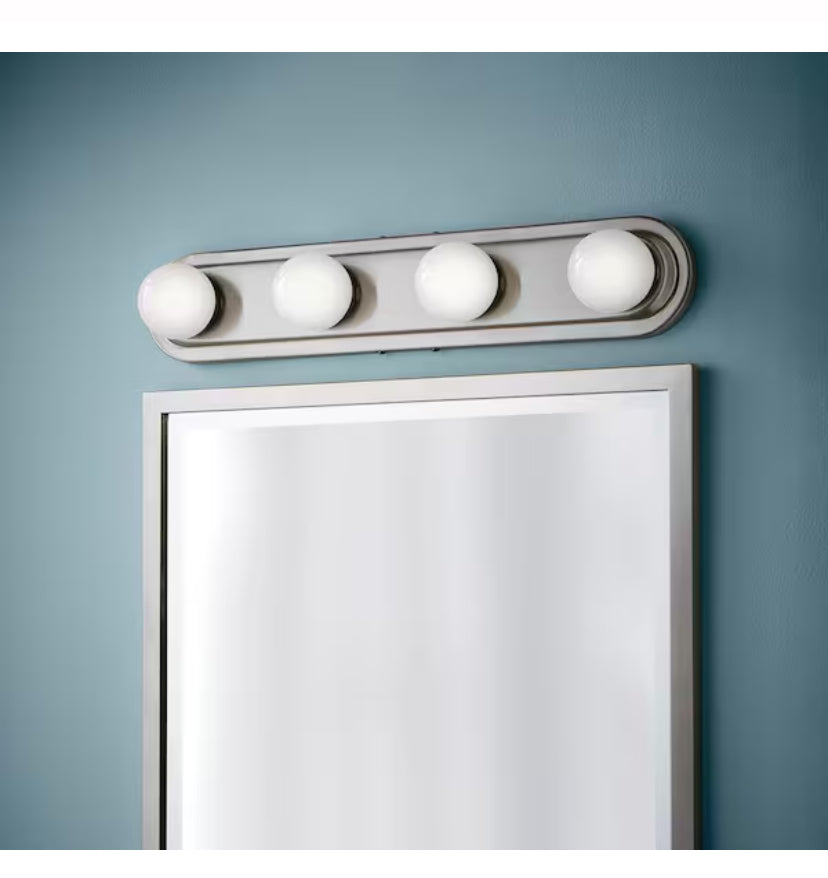 Midford 24 in. 4-Light Brushed Nickel LED Vanity Light Bar with Frosted Shade