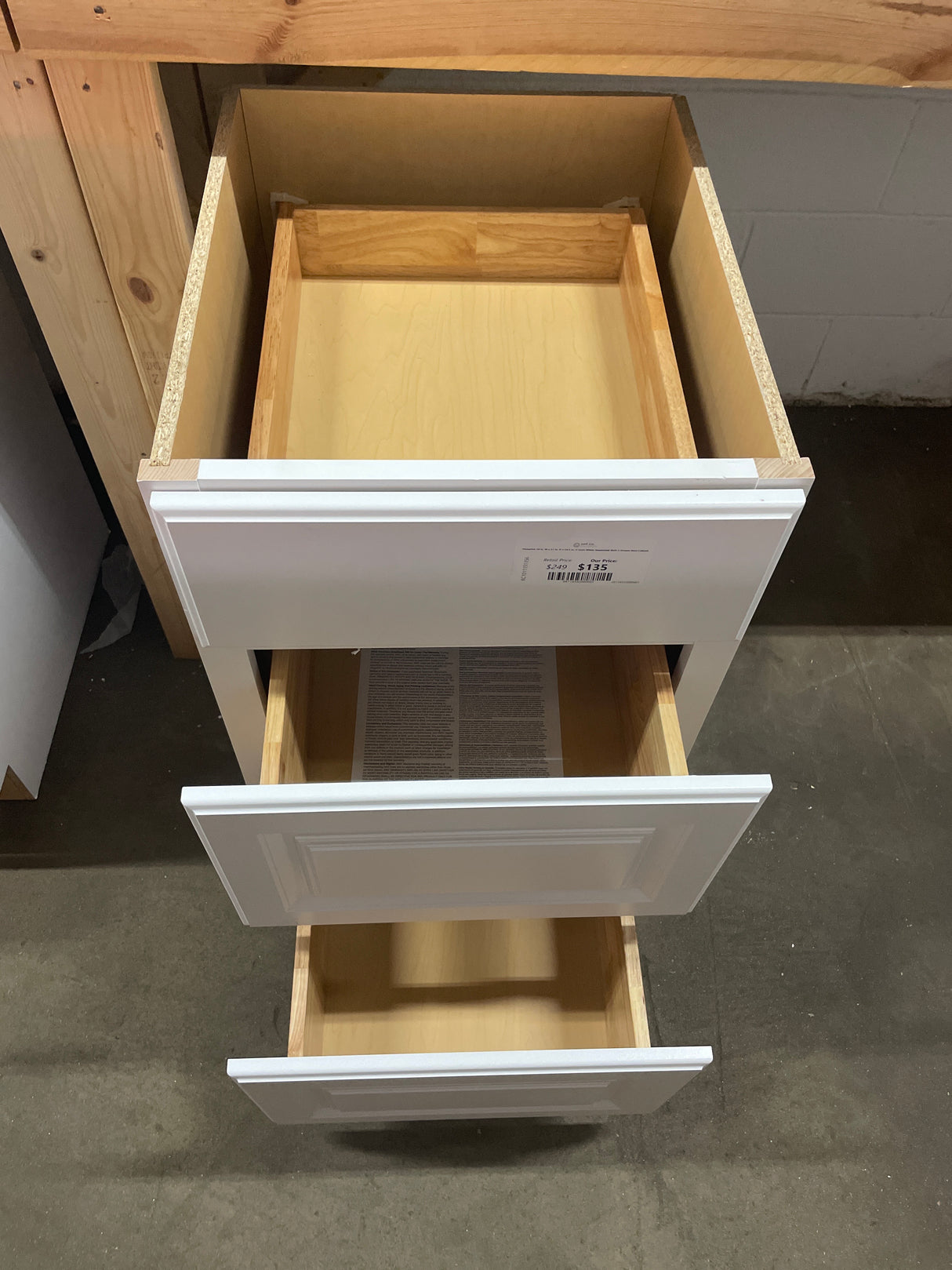 Hampton 18 in. W x 21 in. D x 34.5 in. H Satin White Assembled Bath 3-Drawer Base Cabinet