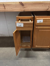 Hampton Assembled 12x34.5x24 in. Base Kitchen Cabinet with Ball-Bearing Drawer Glides in Medium Oak