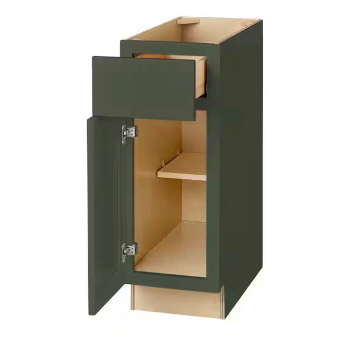 Avondale 12 in. W x 24 in. D x 34.5 in. H Ready to Assemble Plywood Shaker Base Kitchen Cabinet in Fern Green