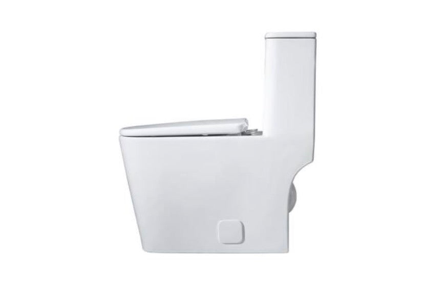 Simply Living One-Piece 1.2 GPF Dual Flush Siphon Jet Elongated Toilet in White (14 in W x 31 in H)