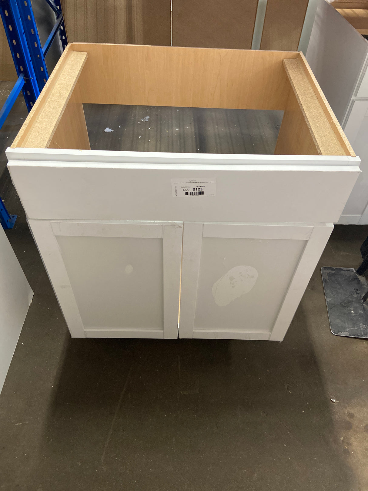 Courtland 30 in. W x 24 in. D x 34.5 in. H Assembled Shaker Sink Base Kitchen Cabinet in Polar White