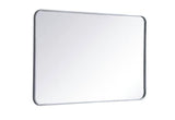 Timeless Home 27 in. W x 40 in. H x Modern Soft Corner Metal Rectangle Silver Mirror