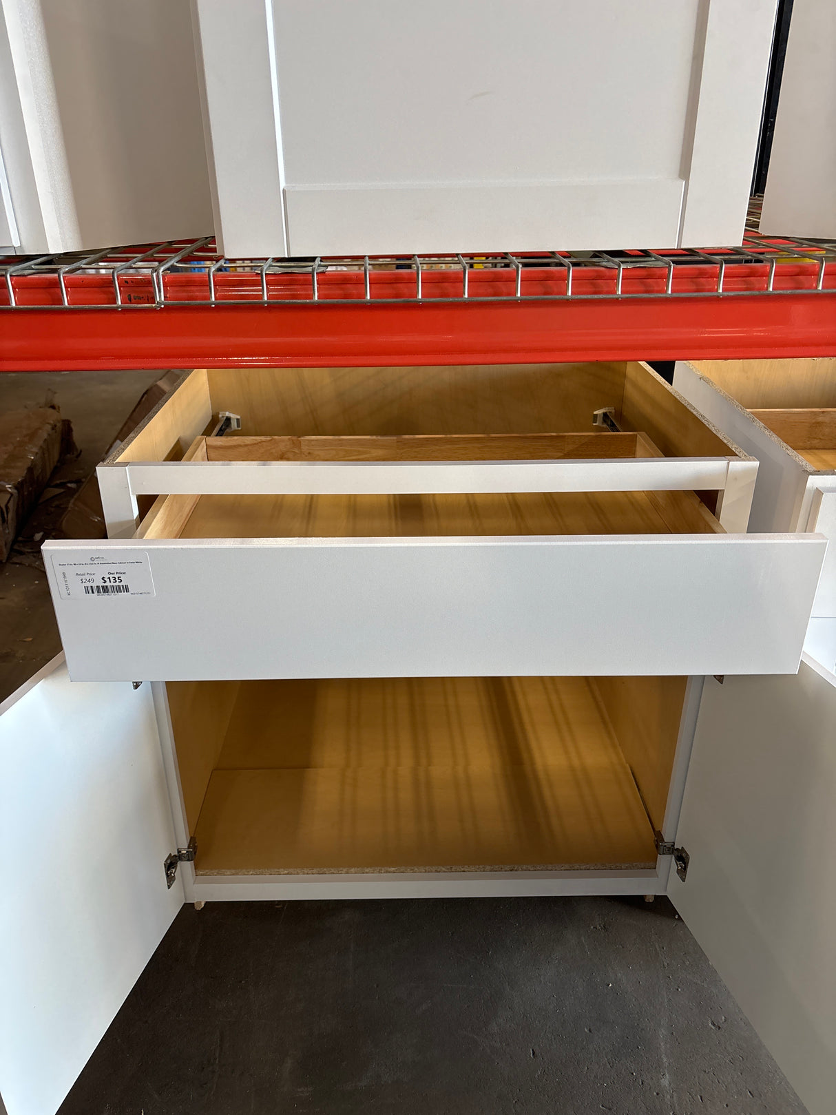 Shaker 33 in. W x 24 in. D x 34.5 in. H Assembled Base Cabinet in Satin White