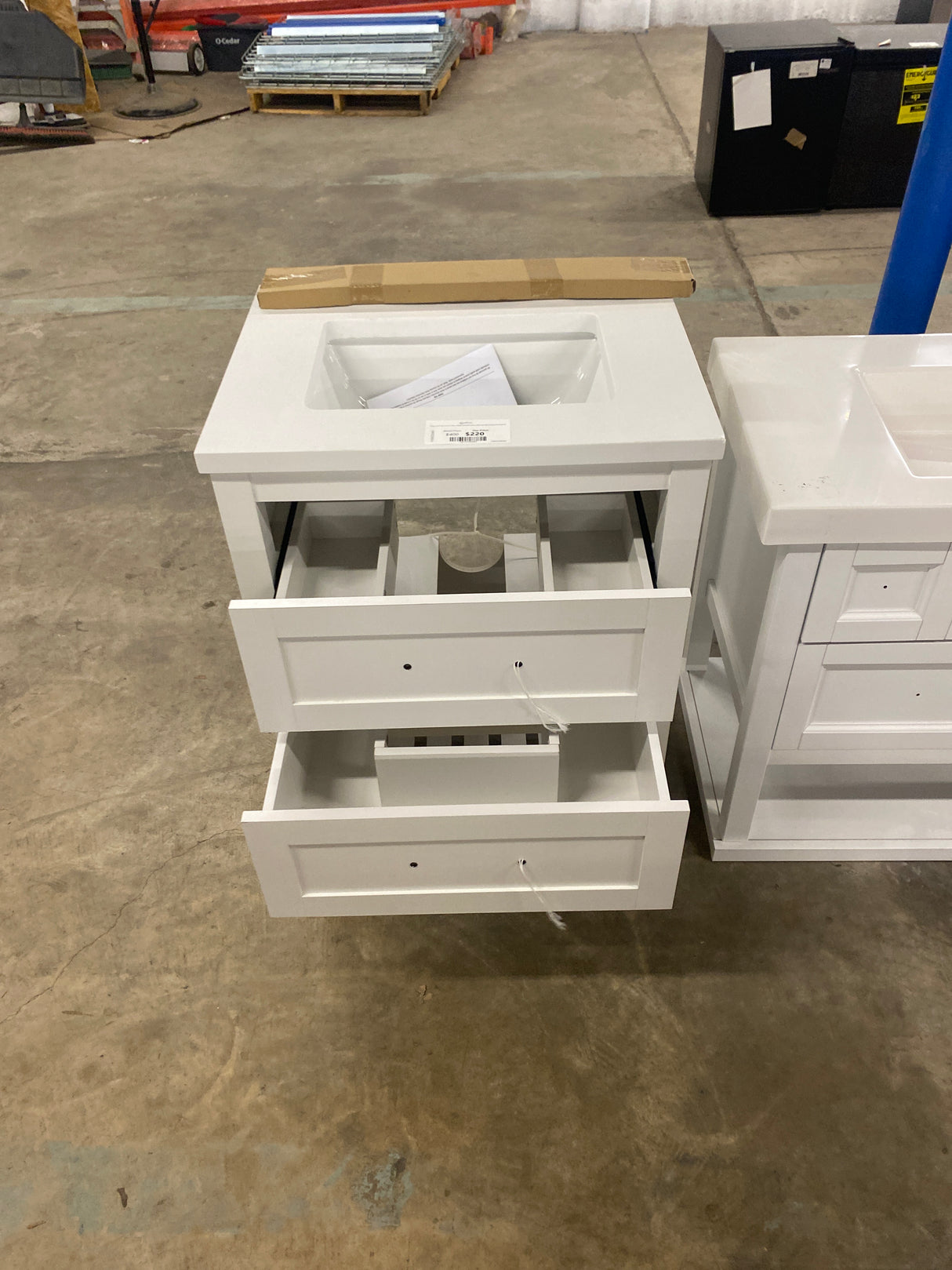 Autumn 24 in. W x 19 in. D x 34 in. H Single Sink Bath Vanity in White with White Engineered Stone Top