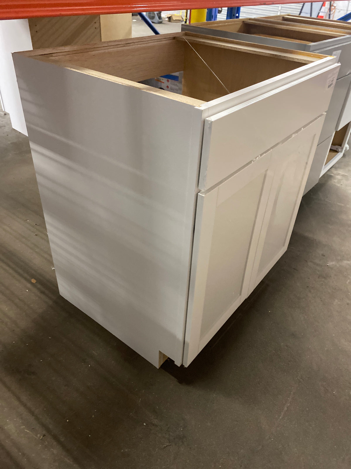 Westfield Feather White Shaker Stock Sink Base Kitchen Cabinet (30 in. W x 23.75 in. D x 35 in. H)