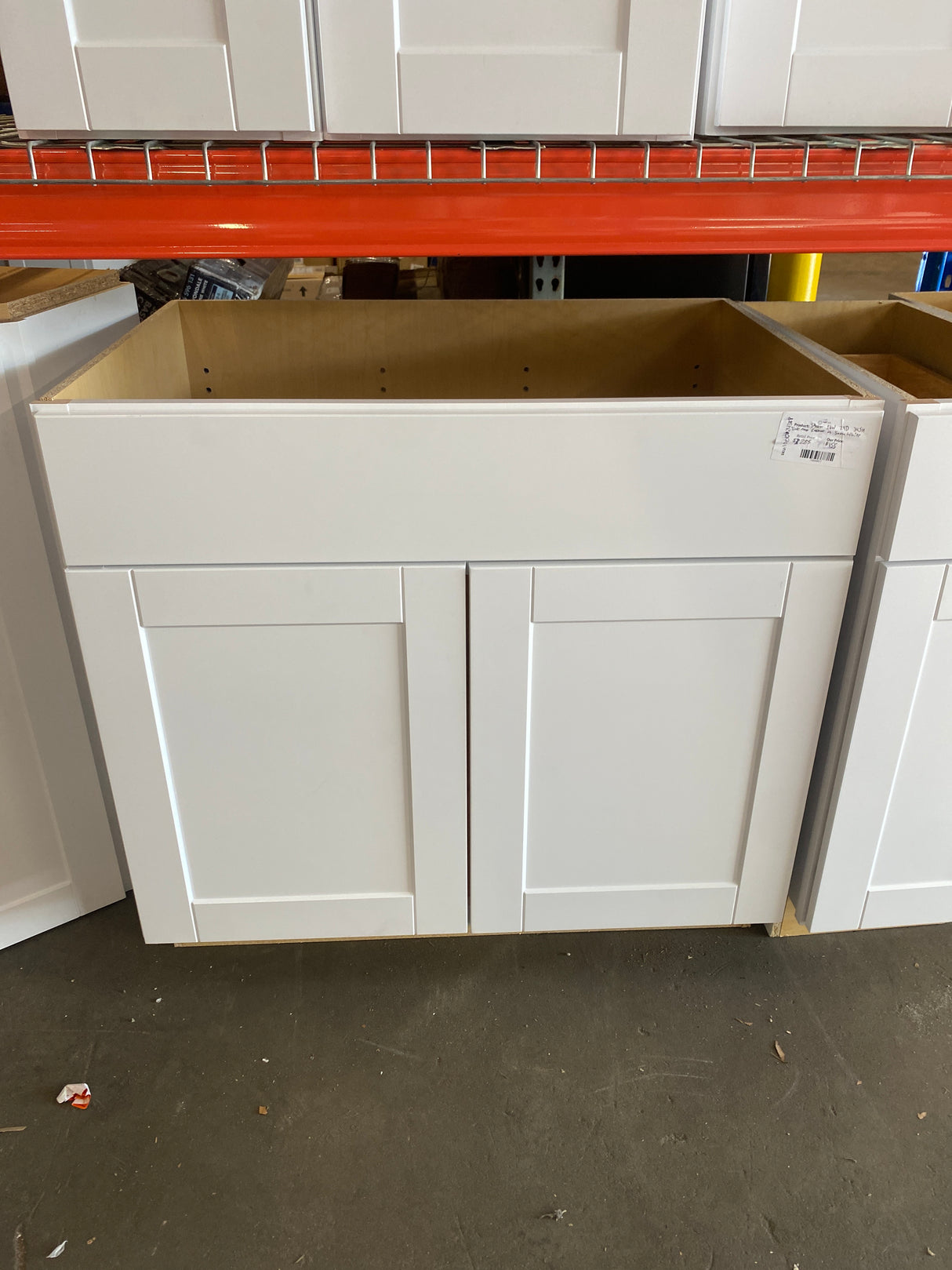 Shaker 36 in. W x 24 in. D x 34.5 in. H Assembled Sink Base Kitchen Cabinet in Satin White