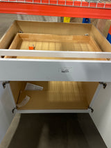 Shaker 33 in. W x 24 in. D x 34.5 in. H Assembled Base Cabinet in Satin White