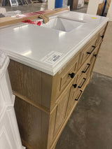 Melpark 48 in. W x 22 in. D x 34.5 in. H Bath Vanity in Antique Oak with White Cultured Marble Top