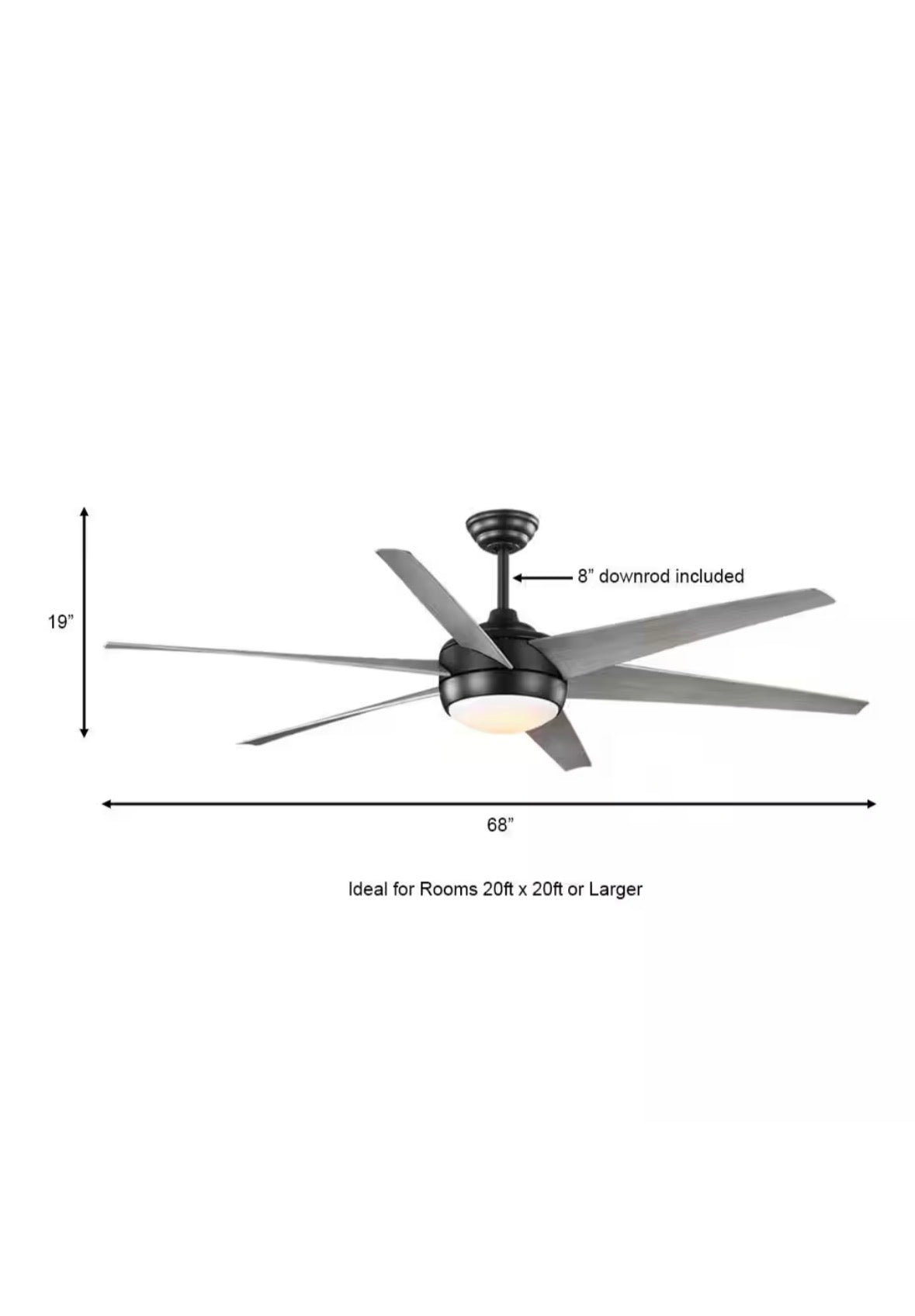 Windward 68 in. White Color Changing Integrated LED Matte Black Ceiling Fan with Light Kit, DC Motor and Remote