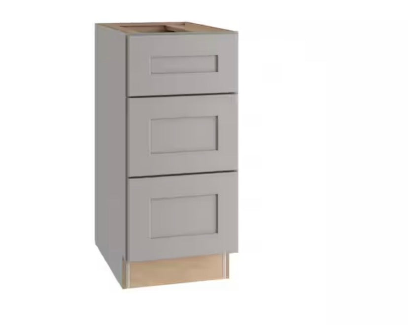 12 in. W x 24 in. D x 34.5 in. H Ready to Assemble Plywood Shaker Drawer Base Kitchen Cabinet in Dove Gray