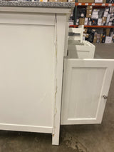 Ridgemore 71 in. Double Sink White Bath Vanity with Gray Granite Top (Assembled)