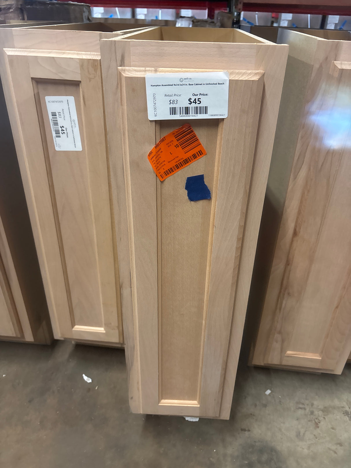 Hampton Assembled 9x34.5x24 in. Base Cabinet in Unfinished Beech