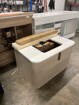 Miravaux 36 in. Single Sink Floating Flaxen Beige Bath Vanity with Engineered White Top (Assembled)