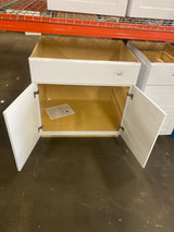 Shaker 33 in. W x 24 in. D x 34.5 in. H Assembled Sink Base Cabinet in Satin White