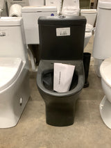 Sublime II 1-Piece 1.1/1.6 GPF Toilet Dual Flush Round Toilet in Matte Black Seat Not Included