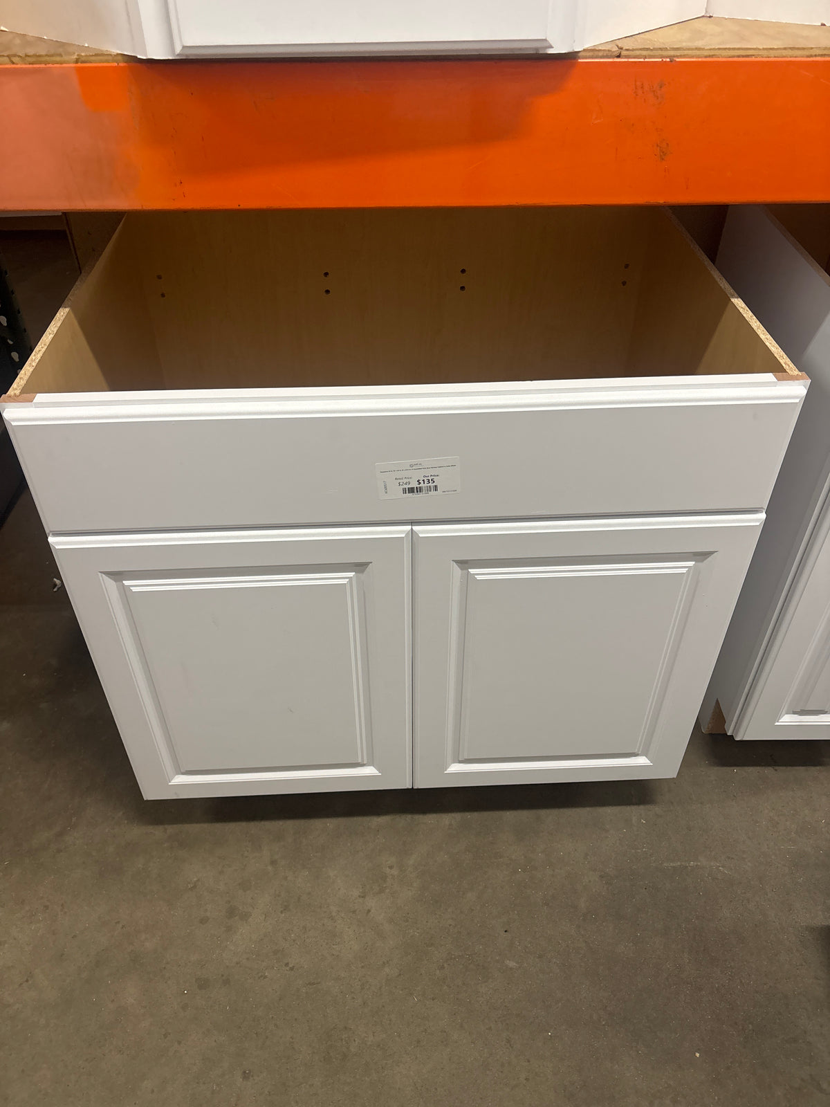 Hampton 36 in. W x 24 in. D x 34.5 in. H Assembled Sink Base Kitchen Cabinet in Satin White